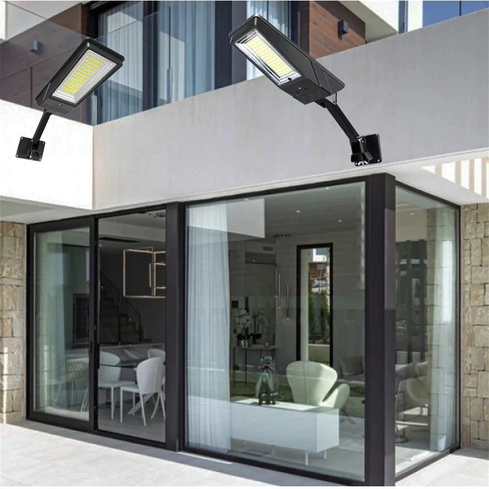 LED Solar Light With Remote 3 Working Mode Solar Street Light Super Bright Outdoor Garden Waterproof Motion Sensor Solar Lamp