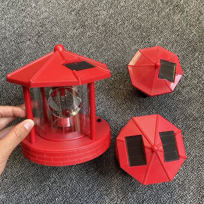 Solar Power Lamps Rotating Lighthouse Beacon Tower LED Light Outdoor Garden Landscape Courtyard Lawn Outdoor Decoration Light