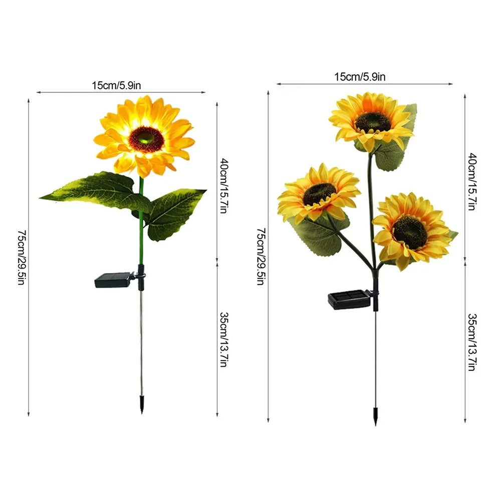 LED Solar Sunflowers Flower Light Home Decorative Flower Lights Garden Decoration Lawn Lamp Waterproof Landscape Flower Light