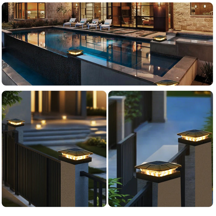 Solar Post Cap Light Outdoor 3 Modes Fence Post Solar Lights Outdoor Waterproof Deck Post Lights Solar Powered For 4x4 Post