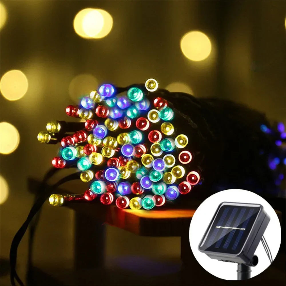 Solar String Light Fairy Outdoor Garden Waterproof Lamp Christmas Garland Xmas Holiday Party Home Halloween Decoration