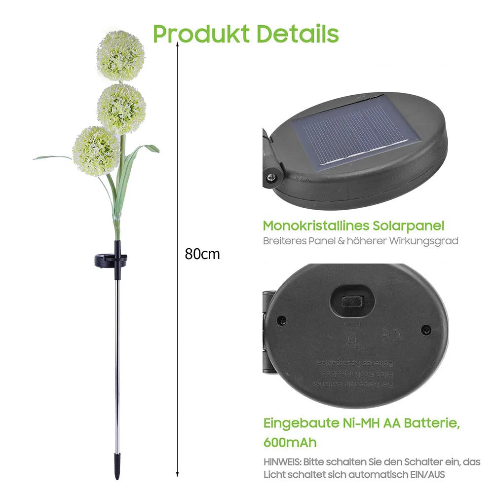 LED Solar Flower Fairy Light Outdoor Waterproof Hanging Light Lawn Stakes Lamps for Home Garden Courtyard Festival Decoration