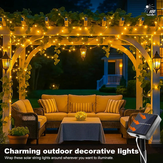 Solar Christmas String Lights Outdoor Waterproof 400LED Fairy Light for Outside Yard Tree Patio Garden Wedding Christmas Decor