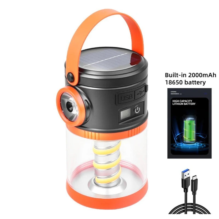 Solar Tent Lanterns For Camping Solar & USB Rechargeable Camping Atmosphere Lamp Outdoor Tent Light
