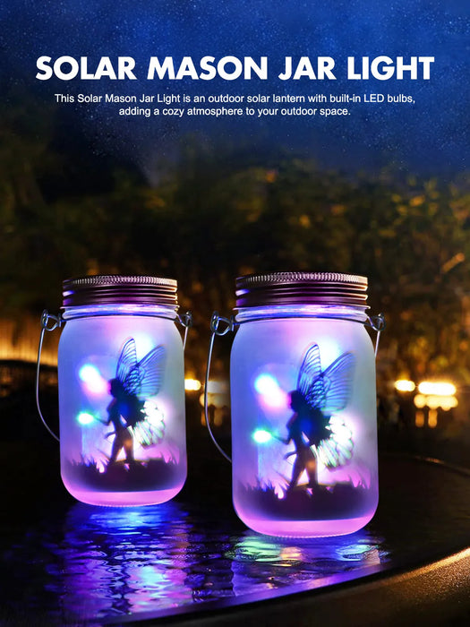 Christmas Solar Lantern Mason Jar Lights Solar Fairy Hanging Lanterns For Outdoor Yard Lawn Garden Decor Jar Light for Xmas Gift