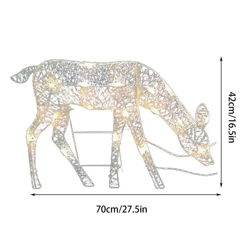 Lighted Christmas Reindeer Water Resistant Solar Light Up Decoration For Garden Outdoor Standing Elk Ornament For Yard Lawn