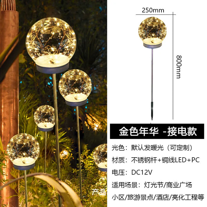 Solar Luminous Ball Reed Lamp Outdoor Scenic Spot Square Park Street Lighting Decoration Landscape Lawn Floor Lamp