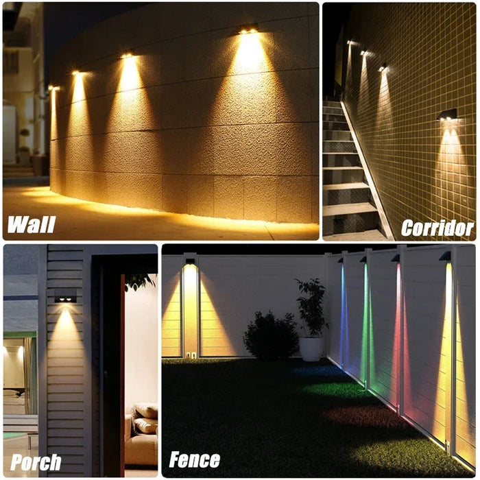 Solar Wall Light Outdoor LED Lamp Waterproof 1/2/3/4LED Beads Solar Powered for Porch Balcony Countyard Wall Fence Decortions