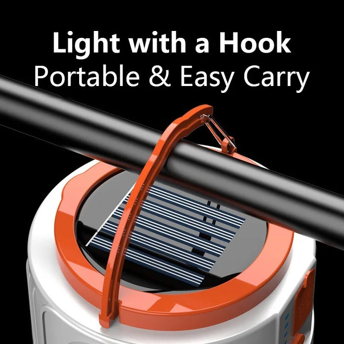 Solar Light Bulb Camping light LED Solar USB Rechargeable 5Lighting Modes Flashlight Tent Hanging Bulb for Outdoor Emergency ﻿