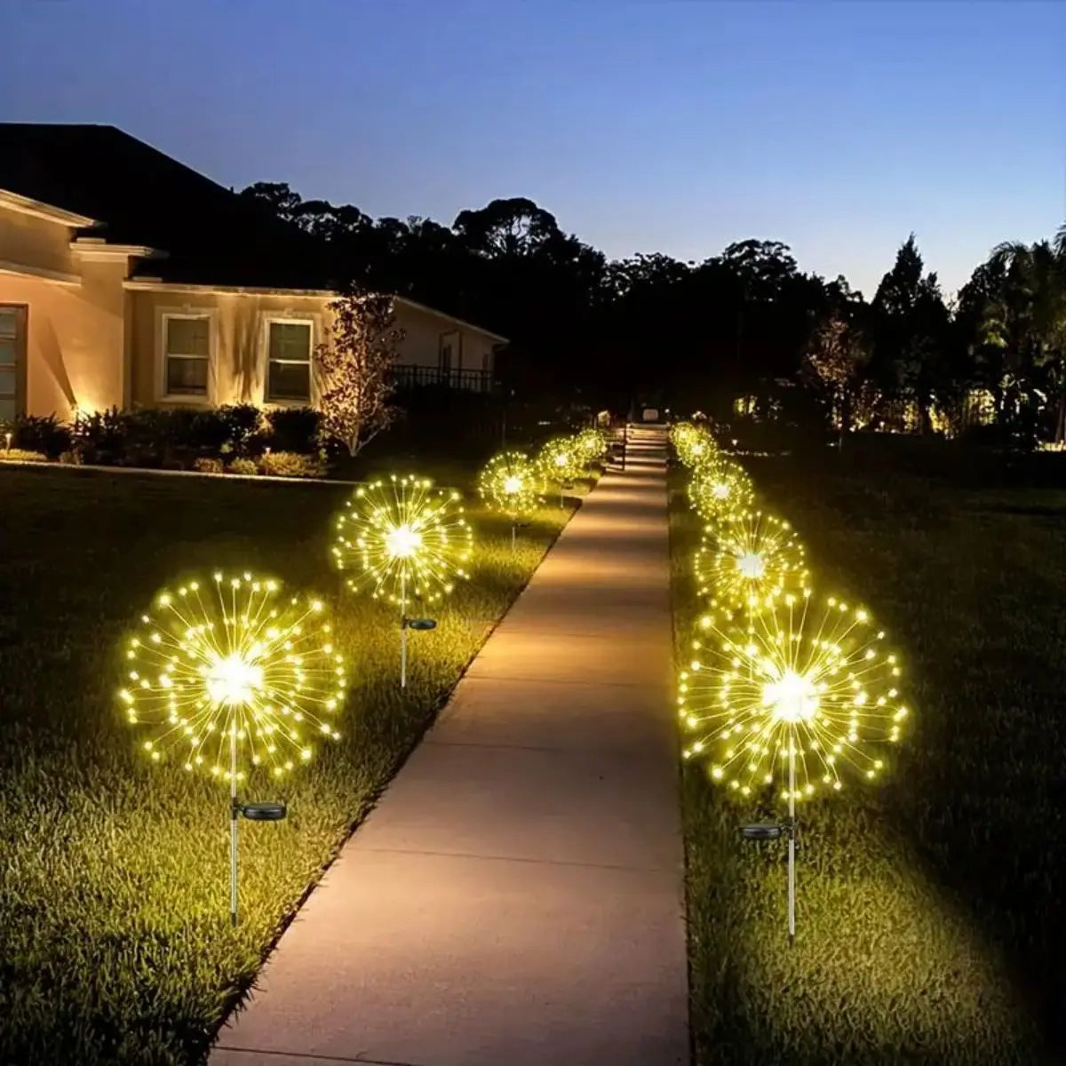 Solar Firework Lights Outdoor Waterproof Christmas Garden Wedding Decor, Auto On/Off Fairy String Solar Powered Landscape Lighti