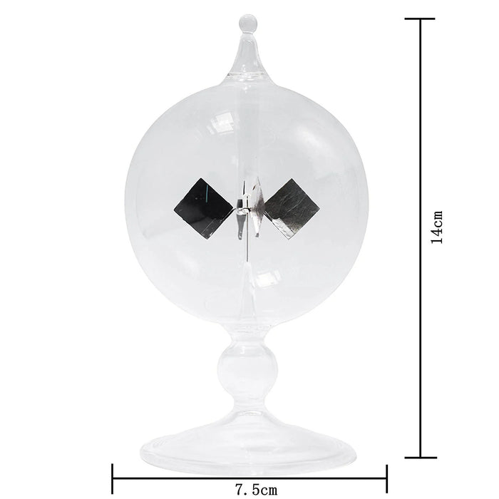 Clear Solar Power Radiometer Sun Light Energy Spinning Vanes Glass Radiometer Science Educational Light Mill