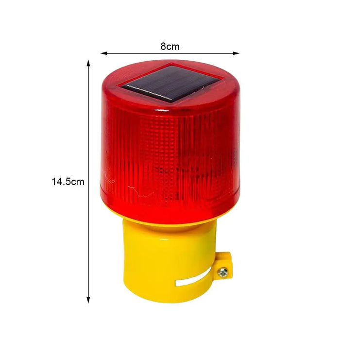 Solar LED Emergency Warning Light High Visibility Flashing Beacon For Construction Barriers, Road Safety & Night Alert