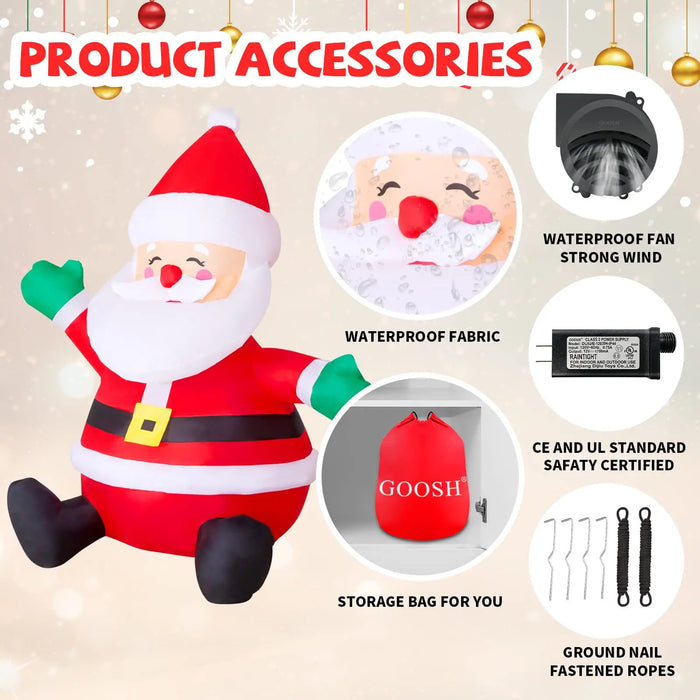 Christmas Solar Term Model Balloon,Glow Inflatable Sitting Santa Claus Snowman,Courtyard Door Shopping Mall Decoration Props