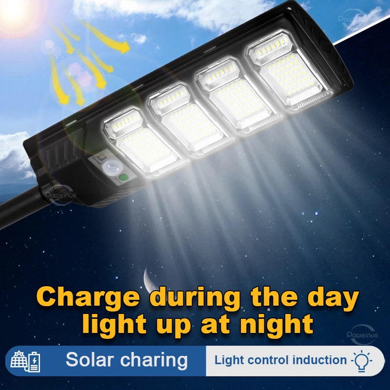 Super Powerful LED Solar Lights Outdoor With Motion Sensor 500㎡ Solar Lamp Ultra Bright Garden Street Light Courtyard Wall Lamps