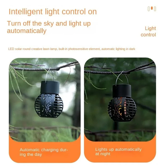 Outdoor Solar Lights Retro Lantern Lantern Lights Hanging Flame Lamp Landscape Lighting Floor Lights Spotlight Home Garden Decor