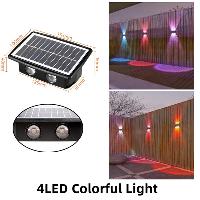 Solar Wall Lamp Led Outdoor Waterproof Decoration Garden Lamp Up And Down Luminous Lighting for Wall Porch Balcony Garden Street