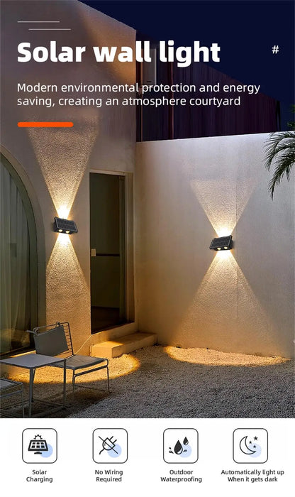 Solar LED Light, Outdoor Waterproof Wall Lamp, Streetlights Exterior Garden Decoration Yard Porch Walkway Solar Wall Light Home