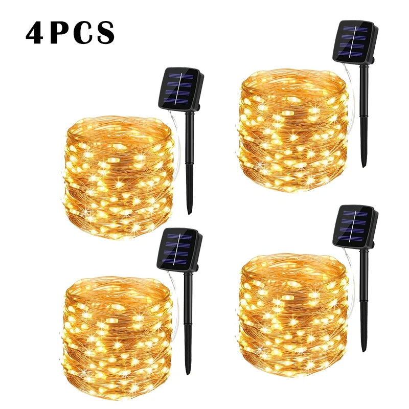 Solar String Fairy Light Ultra Long Outdoor Festoon LED Copper Waterproof Christmas Garland Decoration Garden Solar Lamp Decor