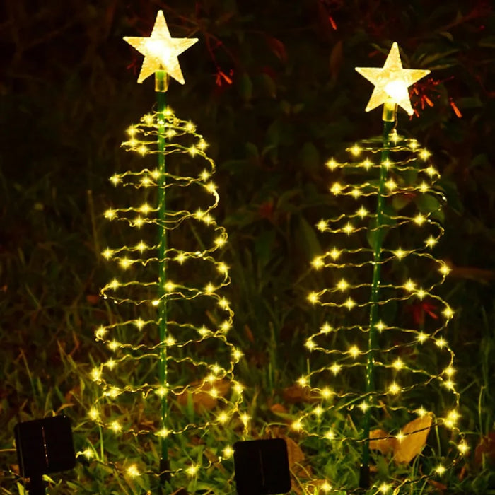 Christmas Tree Courtyard Lights Star Christmas Tree Decorative Light String LED Solar Powered Floor Plug in Light String Outdoor