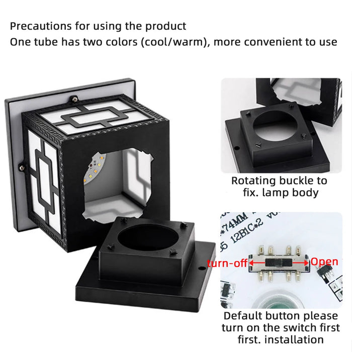 Outdoor Solar Stigma Post Cap Lights, Waterproof LED Bulb Included, Lawn Landscape Pillar Head Lamp for Garden, Patio, Pathway