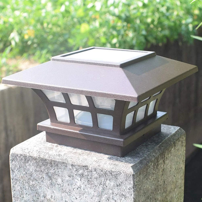 Solar Post Lamp Outdoor Waterproof Column Head Light for Garden Wall Lamp Garden Fence Landscape Lamp for Gate Garden