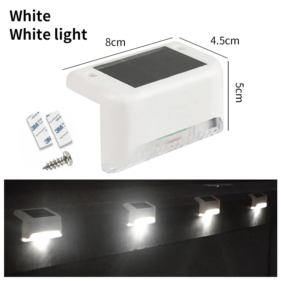 Solar Stairs Light Outdoor Waterproof Solar Powered Garden Lamps for Railing Deck Step Yard Patio Pathway Fence Light