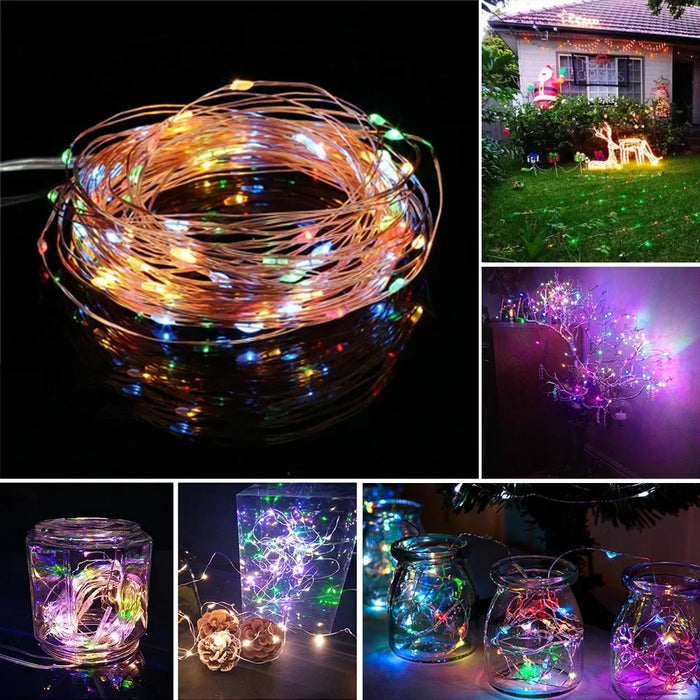 100 LED Solar Fairy Waterproof Copper Wire String Lights Christmas Party Garland Solar Power Lamp for Outdoor Garden Wedding
