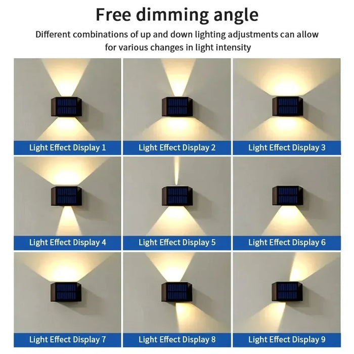 Modern Solar Wall Light 10W COB IP65 Waterproof LED Outdoor Wall Lamps for Courtyard Garden Enclosure Fence Atmosphere Decor