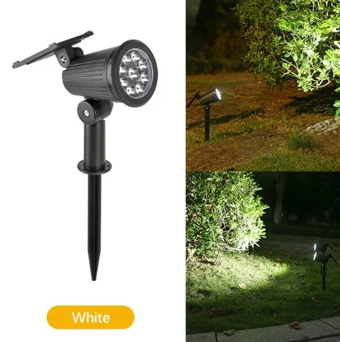 9 LED Solar Spotlights, Outdoor Waterproof Spotlights, Backyard Lighting, Ground Mounted Lawn Lights With Adjustable Brightness