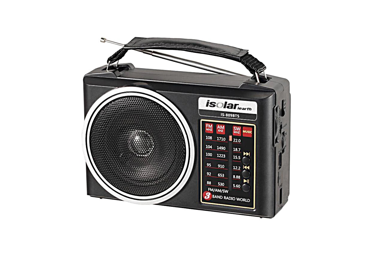 1pc Portable FM/AM/SW Radio Solar Charging Multi Band Emergency Radios Receiver Powerful Bluetooth Speaker with Flashlight USB
