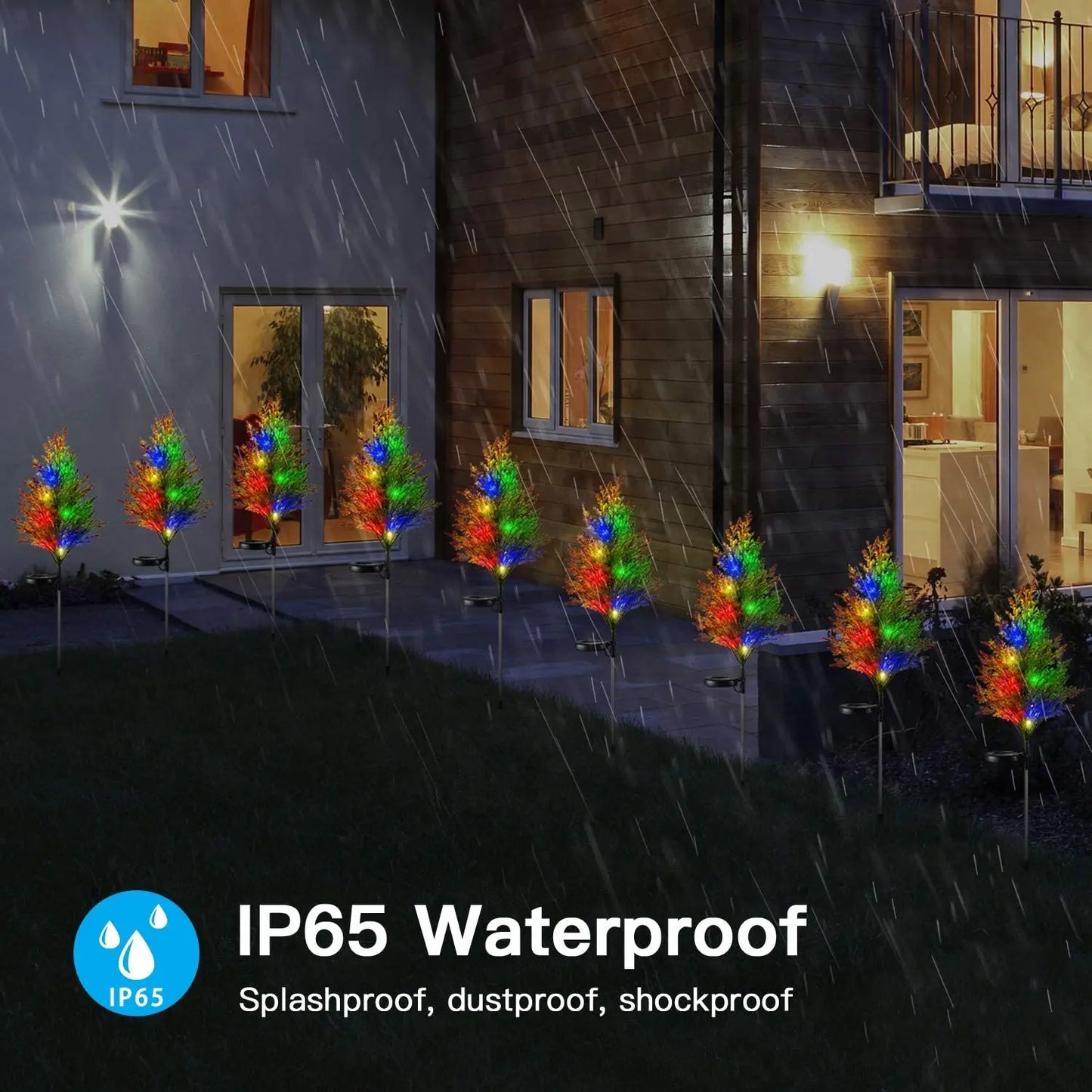 1pcs Solar Christmas Pine and Cypress Lawn Lamp LED Festive Garden Spike Decorative Standing Garden Lamp Waterproof Garden Spot