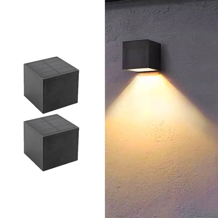 Solar Wall Lights Outdoor Square Modern Wall Lamp Waterproof Solar Fence Lights for House Wall Porch Garden Yard Patio Decor