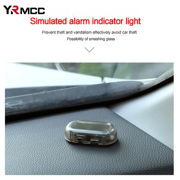 Solar Powered Car Security Light with Flashing LED Lamp Simulated Dummy Alarm for Vehicle Anti-Theft Protection Car Accessories