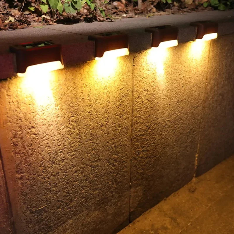 Solar Lamps LED Outdoor Garden Balcony Staircase Fence Railing Lights Courtyard Waterproof Solar Outdoor Decorative Wall Lights
