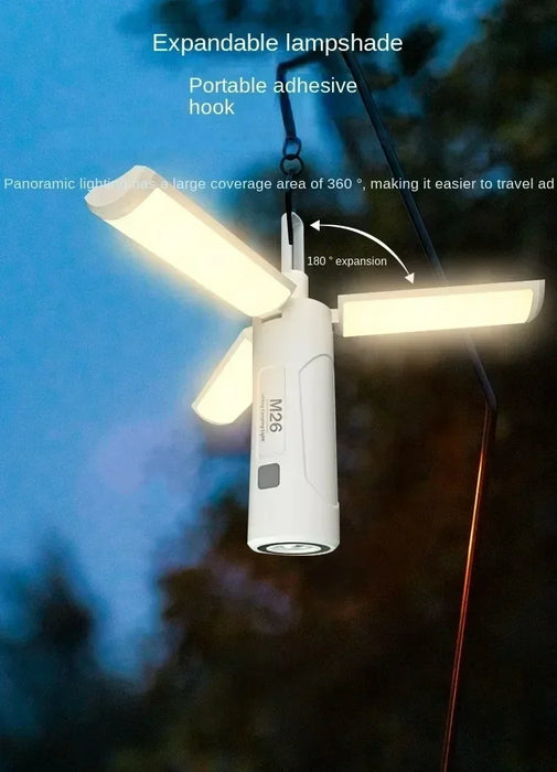Solar LED Camping Light 5000mAh Portable USB Rechargeable Tent Lamp 5 Mode Torch Emergency Outdoor Waterproof  Hanging Lantern