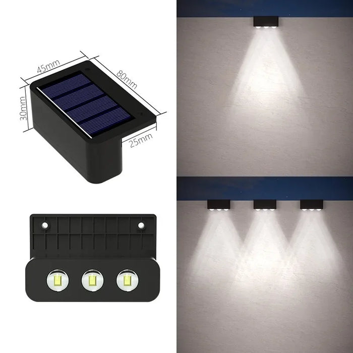 Solar Wall Lights Outdoor Square Solar Wireless Wall Mount Lights IP65 Waterproof Outdoor Wall Lamps Decorative for Garden