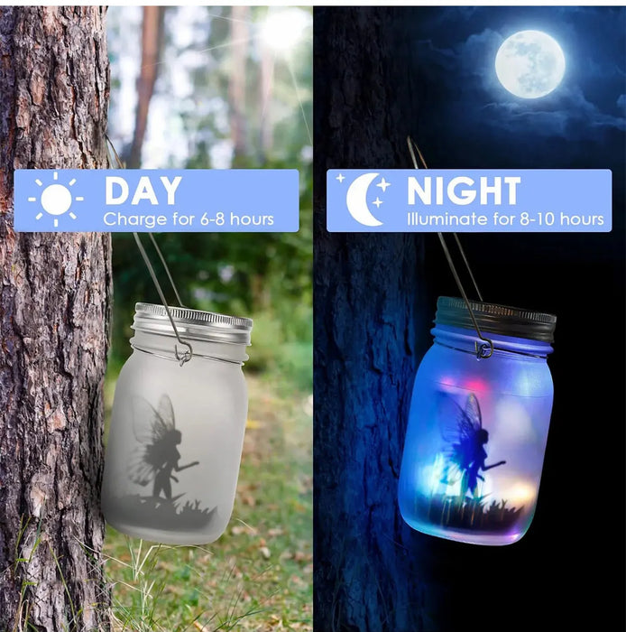 Christmas Solar Lantern Mason Jar Lights Solar Fairy Hanging Lanterns For Outdoor Yard Lawn Garden Decor Jar Light for Xmas Gift