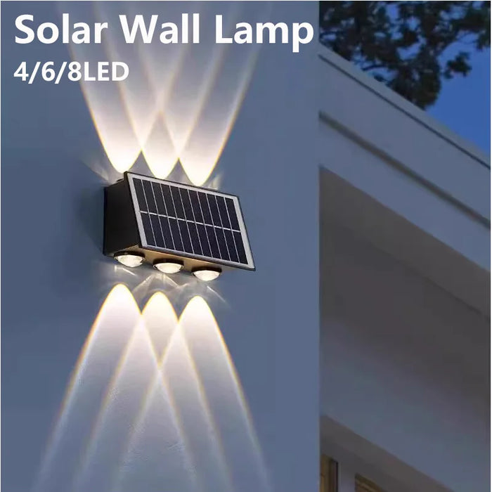 Solar Lights Outdoor Waterproof Atmosphere Wall Lamp Up And Down Light for Garden Yard Street Balcony Terrace Camping Decoration