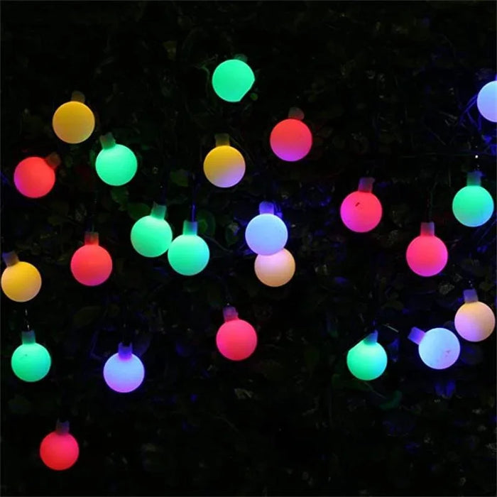 Christmas Decoration Garden Lights Outdoor LED Solar String Lights Round Ball Solar Globe Lights for Garden Patio Holiday Party