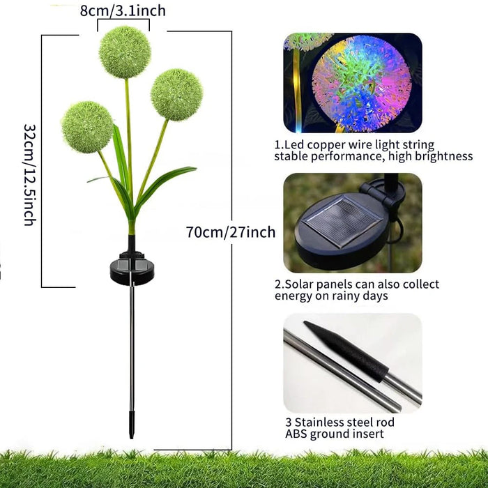 Solar Dandelion Flower Garden Lights Outdoor Waterproof Decoration Solar Fower Light for Garden Lawn Yard Art Wedding Decoration