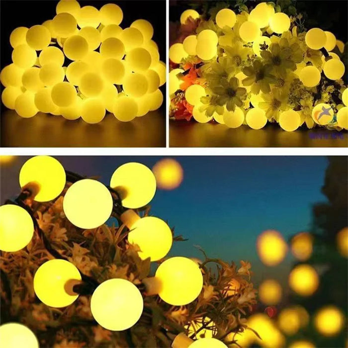 Christmas Decoration Garden Lights Outdoor LED Solar String Lights Round Ball Solar Globe Lights for Garden Patio Holiday Party