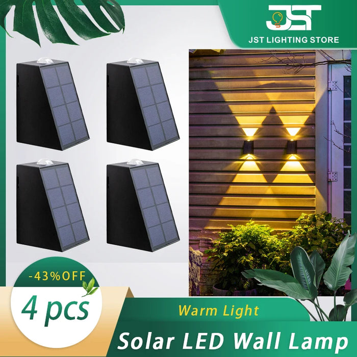 Solar Wall Light Strong Brightness Outdoor Waterproof Home Garden Arrangement Terrace Balcony Atmosphere Decoration Night Lamp
