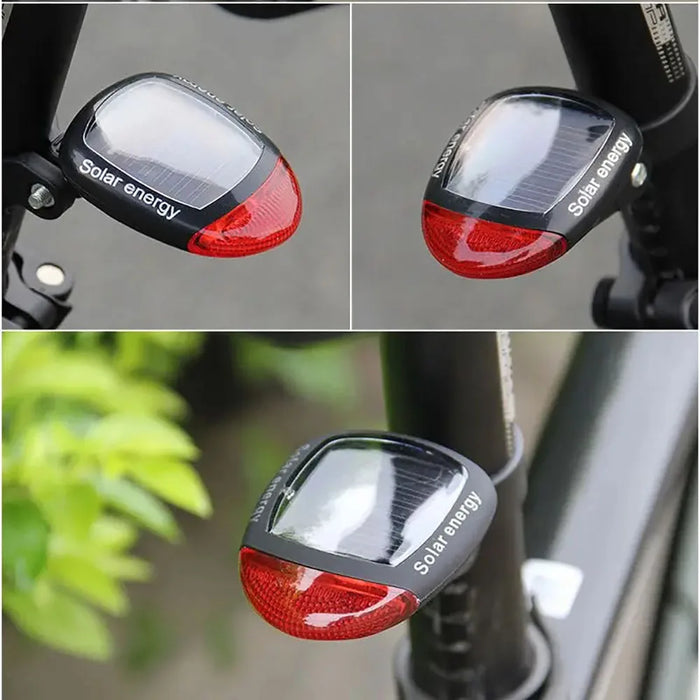 Solar Bicycle Tail Light Cycling Safety Solar Power Energy Bike Rear Lamp Night Riding Safety Warning Taillight MTB Accessories