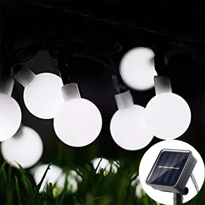 Solar Ball String Lights 8 Modes Lighting for Outdoor Garden House Fence Balcony Tree Party Street Wedding Party Decoration