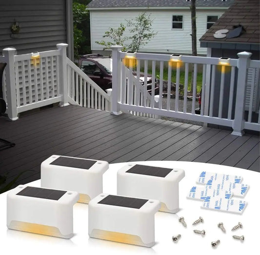 16 Packs of Solar Deck Lights for Outdoor, Solar Step Lights, Waterproof, Led Solar Lights for Outdoor Deckers, Stairs, Fences, Courtyard Flower Beds and Terraces