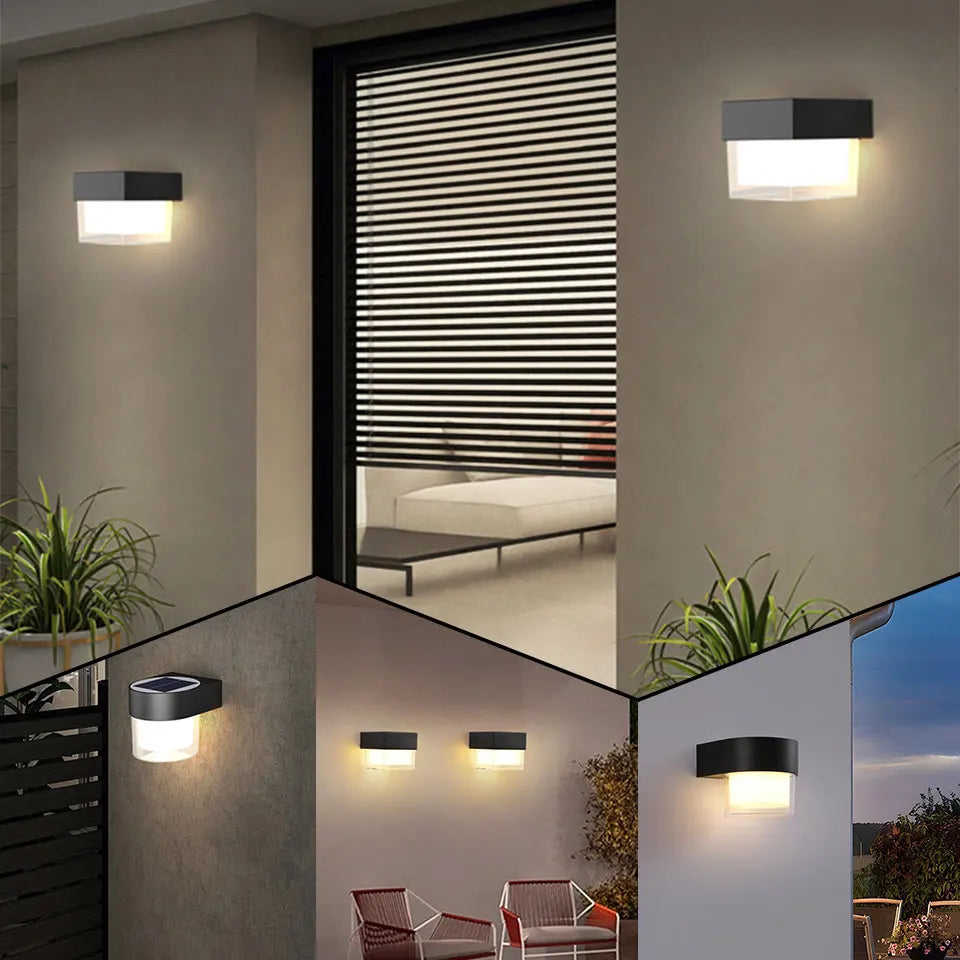 Solar LED Wall Lights Outdoor Solar Lamp  Solar Powered Sunlight Street Light Garden Courtyard Waterproof Wall Light