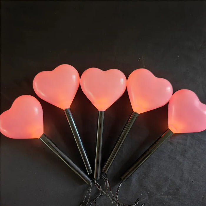 5pcs/lot Love Solar Outdoor Lights Valentine's Day Decor LED Lights Garden Decorations Pathway Lights Ground Plug Light 1006