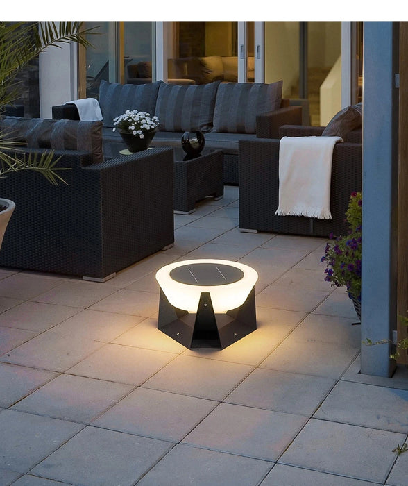 Solar Post Light Outdoor Column Pillar Light 3000K IP65 Garden Landscape Lighting for Patio Fence Cap Deck Flat Surface Fixtures