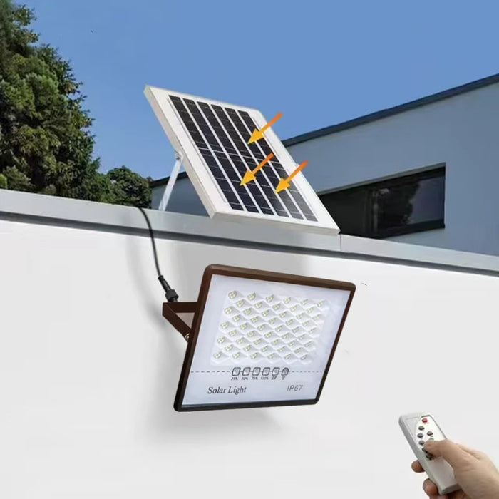 Outdoor Solar Flood Light Patio Light Garage Light with Remote Control Indicator Light IP67 For Outdoor Patio Garden Billboards