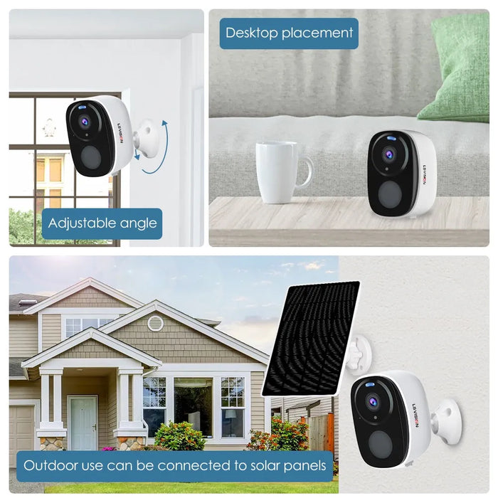 LS VISION Solar Security Cameras Wireless Outdoor 5MP UHD Battery Power WiFi Surveillance Color Night 2-Way Audio Motion Detect
